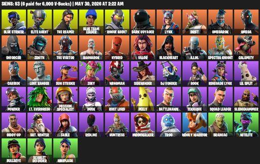[PC/XBOX] | 53 skins | Take The L | The Reaper | Elite Agent | Omega | Mako | Reaper Axe | Blue Striker | Blue Team Leader | Rogue Agent | Full Access