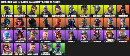 [PC/PSN/XBOX] | 35 skins | Take The L | Royale Knight | The Reaper | Elite Agent | Blue Squire | Omega | Blue Striker | Havoc | Sub Commander | Full Access