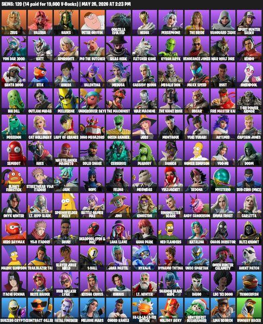 [PC/XBOX] | 120 skins | Zeus | Valeria | Hades | Peter Griffin | Godzilla Evolved | Nisha | Persephone | The Bride | Vanguard Zadie | Full Access