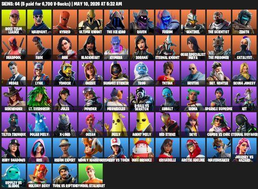 [PC/PSN/XBOX] | 64 skins | 850 V-bucks | OG STW | Rose Team Leader | Warpaint | Hybrid | Ultima Knight | The Ice King | Raven | Fusion | Sentinel | Full Access