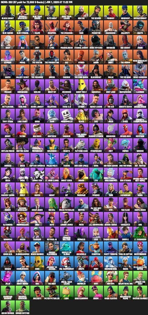 [PC/XBOX] | 202 skins | Leviathan Axe | Take The L | Floss | OG STW | Black Knight | Sparkle Specialist | Royale Knight | The Reaper | Elite Agent | Full Access