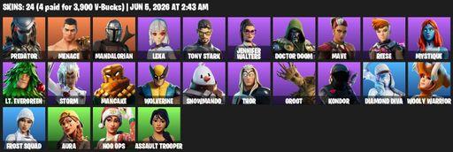 [PC/PSN/XBOX] | 24 skins | Predator | Menace | Mandalorian | Lexa | Tony Stark | Jennifer Walters | Doctor Doom | Mave | Reese | Mystique | Full Access