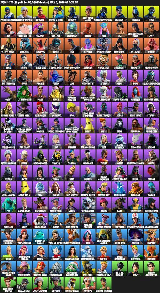 [PC/XBOX] | 177 skins | OG STW | Lara Croft | Point Patroller | Blizzard Bomber | Prodigy | Cloud Striker | Trilogy | Rose Team Leader | Full Access