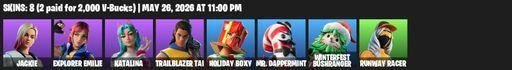 [PC/PSN/XBOX] | 8 skins | Jackie | Explorer Emilie | Katalina | Trailblazer Tai | Holiday Boxy | Mr. Dappermint | Winterfest Bushranger | Runway Racer | Full Access