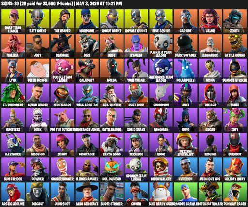 [PC/PSN] | 80 skins | Take The L | OG STW | Royale Knight | The Reaper | Elite Agent | Blue Squire | Omega | Reaper Axe | Rose Team Leader | Warpaint | Full Access