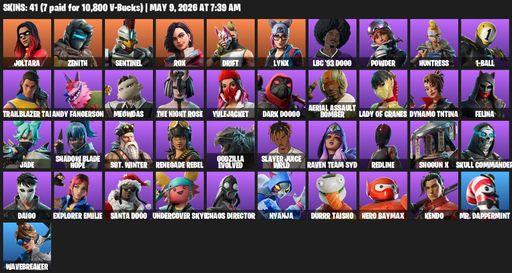 [PC/PSN/XBOX] | 41 skins | Joltara | Zenith | Sentinel | Rox | Drift | Lynx | LBC '93 Dogg | Powder | Huntress | 1-Ball | Trailblazer Tai | Full Access