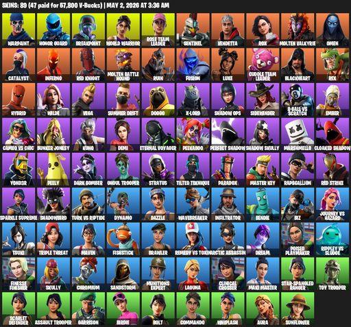 [PC/PSN/XBOX] | 89 skins | OG STW | Honor Guard | Warpaint | Breakpoint | World Warrior | Rose Team Leader | Sentinel | Vendetta | Rox | Full Access