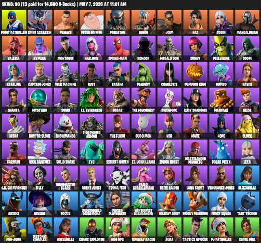 [PC/PSN/XBOX] | 90 skins | Lara Croft | Point Patroller | Spire Assassin | Menace | Peter Griffin | Predator | Ronin | Joey | Raz | Torin | Full Access