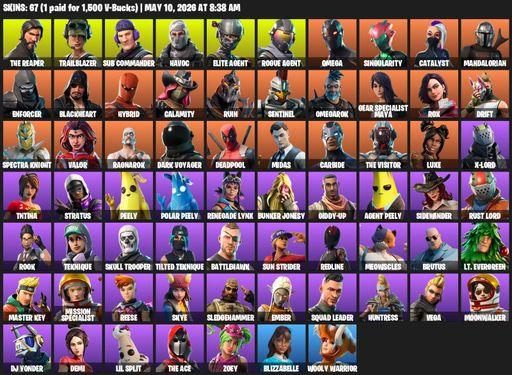 [PC/PSN/XBOX] | 67 skins | 800 V-bucks | Take The L | The Reaper | Elite Agent | Omega | Trailblazer | Sub Commander | Havoc | Rogue Agent | Full Access