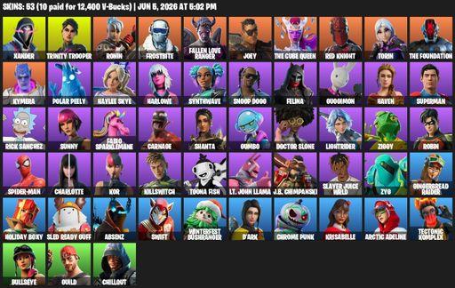 [PC/XBOX] | 53 skins | 700 V-bucks | Xander | Trinity Trooper | Ronin | Frostbite | Fallen Love Ranger | Joey | The Cube Queen | Red Knight | Torin | Full Access