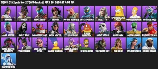[PC/PSN/XBOX] | 31 skins | Yoo-mi | Danica | Maxx Speed | Sedona | Pig the Butcher | UNSC Spartan | Carletta | Springfielder Peely | Homer Simpson | Full Access