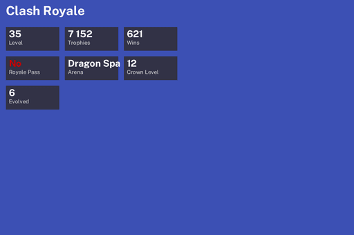 [KT12] | Level 35 | 7152 Trophies | Dragon Spa | 621 Wins | 6 Evol. | BS Lv.21 | Full Access