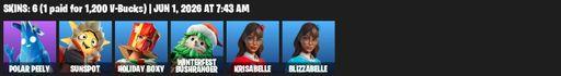 [PC/XBOX] | 6 skins | 600 V-bucks | Polar Peely | Sunspot | Holiday Boxy | Winterfest Bushranger | Krisabelle | Blizzabelle | Blade of the Waning Moon | Full Access