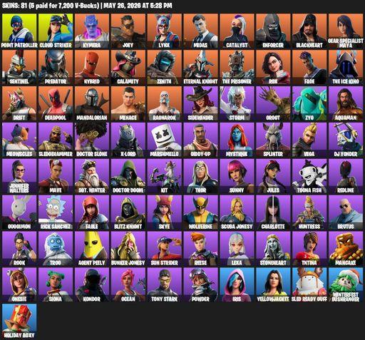 [PC/XBOX] | 81 skins | Point Patroller | Cloud Striker | Kymera | Joey | Lynx | Midas | Catalyst | Enforcer | Blackheart | Gear Specialist Maya | Full Access