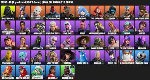 [PC/PSN/XBOX] | 45 skins | Darth Vader | Lynx | Snap | The Foundation | Malik | Nezumi | The Imagined | Zenith | Ronin | Wolverine Zero | Full Access