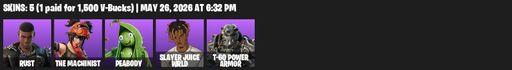 [PC/XBOX] | 5 skins | Rust | The Machinist | Peabody | Slayer Juice WRLD | T-60 Power Armor | Sigil of the Empire | Clang & Basher | Turbulent Blade | Full Access
