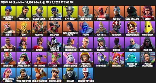 [PC/PSN/XBOX] | 46 skins | Take The L | The Reaper | Elite Agent | Blue Team Leader | Rogue Agent | Blue Striker | Love Ranger | Deadpool | Carbide | Full Access
