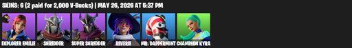 [PC/XBOX] | 6 skins | Explorer Emilie | Shredder | Super Shredder | Reverie | Mr. Dappermint | Champion Kyra | Super Shredder's Steel Claws | Full Access