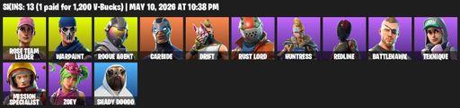 [PC/PSN] | 13 skins | Take The L | OG STW | Rose Team Leader | Warpaint | Rogue Agent | Carbide | Drift | Rust Lord | Huntress | Redline | Battlehawk | Full Access