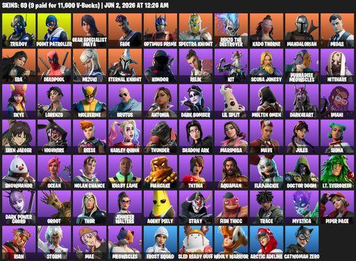 [PC/XBOX] | 69 skins | Trilogy | Point Patroller | Gear Specialist Maya | Fade | Optimus Prime | Spectra Knight | Renzo the Destroyer | Kado Thorne | Full Access