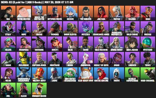 [PC/PSN/XBOX] | 53 skins | Era | Peter Griffin | Renzo the Destroyer | Optimus Prime | Nezumi | The Ageless | Joltara | Mizuki | Valeria | Rian | Full Access
