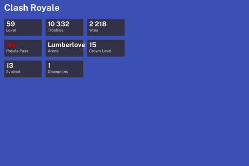 [KT15] | Level 59 | 10332 Trophies | Lumberlove Cabin | 2218 Wins | 13 Evol. | 1 Champ. | BS Lv.32 | Full Access