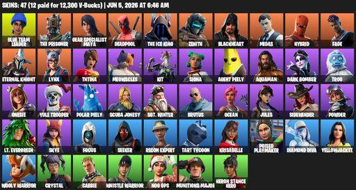 [PC/XBOX] | 47 skins | Blue Team Leader | The Prisoner | Gear Specialist Maya | Deadpool | The Ice King | Zenith | Blackheart | Midas | Hybrid | Fade | Full Access