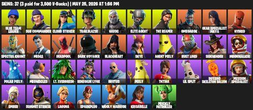[PC/PSN/XBOX] | 37 skins | 550 V-bucks | Take The L | The Reaper | Elite Agent | Blue Team Leader | Sub Commander | Cloud Striker | Trailblazer | Full Access