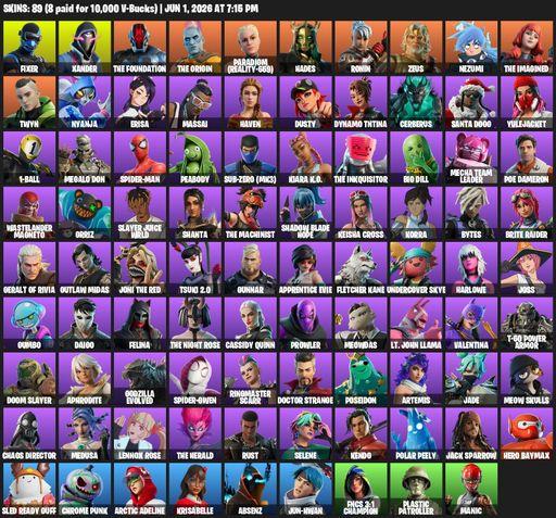 [PC/XBOX] | 89 skins | Fixer | Xander | The Foundation | The Origin | Paradigm (Reality-659) | Hades | Ronin | Zeus | Nezumi | The Imagined | Twyn | Full Access