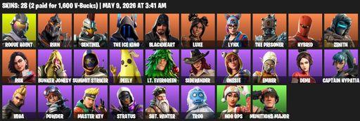 [PC/XBOX] | 28 skins | Rogue Agent | Ruin | Sentinel | The Ice King | Blackheart | Luxe | Lynx | The Prisoner | Hybrid | Zenith | Rox | Bunker Jonesy | Full Access