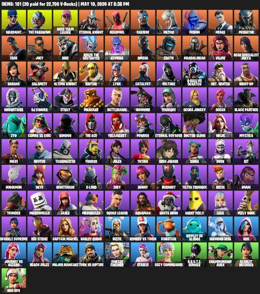 [PC/PSN/XBOX] | 101 skins | OG STW | Omega | Reaper Axe | Warpaint | The Paradigm | Rose Team Leader | Eternal Knight | Deadpool | Carbide | Mizuki | Full Access