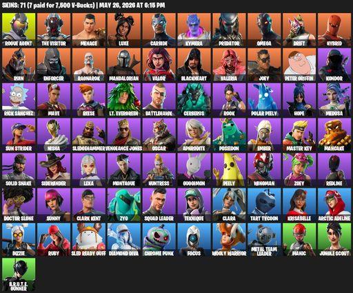 [PC/PSN/XBOX] | 71 skins | Omega | Rogue Agent | The Visitor | Menace | Luxe | Carbide | Kymera | Predator | Drift | Hybrid | Ruin | Enforcer | Full Access