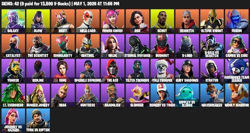 [PC/PSN/XBOX] | 42 skins | Galaxy | Glow | Drift | Wild Card | Power Chord | Rox | Scout | Vendetta | Ultima Knight | Fusion | Catalyst | Full Access