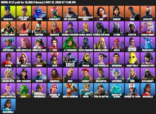 [PC/PSN/XBOX] | 61 skins | OG STW | Warpaint | Rose Team Leader | Fusion | Singularity | The Scientist | Gear Specialist Maya | Rox | Sorana | Fade | Full Access