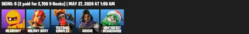 [PC/PSN/XBOX] | 5 skins | Gildedguy | Holiday Boxy | Tectonic Komplex | Anwar | Winterfest Bushranger | Sulfuric Street Shine | The Ashglow Blade | Full Access