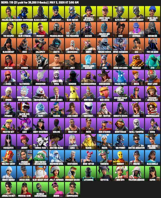 [PC/PSN/XBOX] | 115 skins | Leviathan Axe | Take The L | Floss | OG STW | Black Knight | Sparkle Specialist | Royale Knight | The Reaper | Elite Agent | Full Access