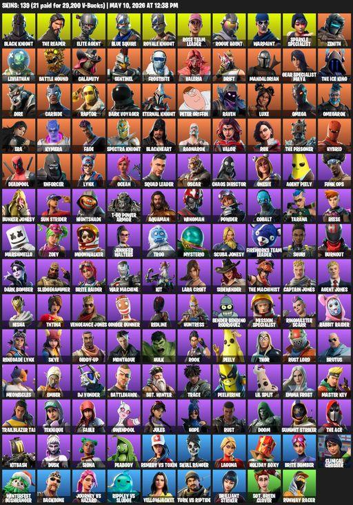 [PC] | 139 skins | Take The L | Floss | OG STW | Black Knight | Sparkle Specialist | Royale Knight | The Reaper | Elite Agent | Blue Squire | Omega | Full Access