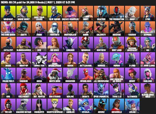 [PC/PSN/XBOX] | 69 skins | Take The L | OG STW | Blue Squire | Warpaint | Rogue Agent | Rose Team Leader | Galaxy Grappler | Drift | Valkyrie | Full Access