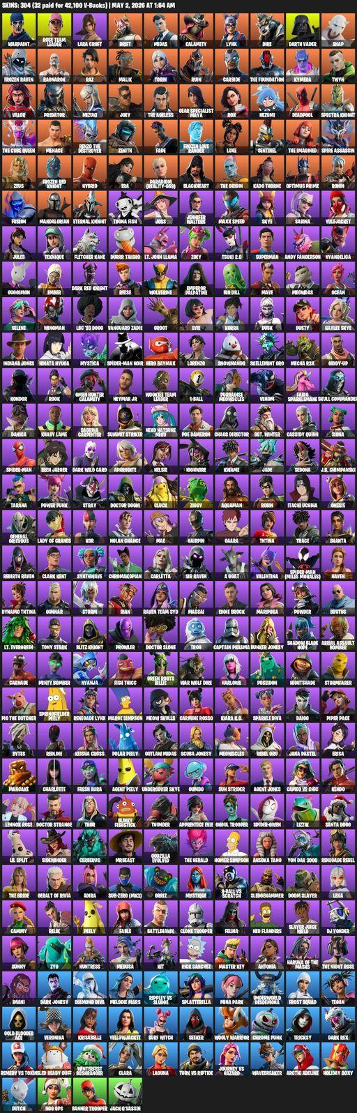 [PC/PSN/XBOX] | 304 skins | OG STW | Lara Croft | Warpaint | Rose Team Leader | Drift | Midas | Calamity | Lynx | Dire | Darth Vader | Snap | Full Access