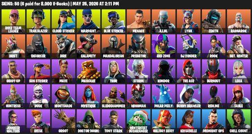 [PC/XBOX] | 50 skins | OG STW | Rose Team Leader | Trailblazer | Cloud Striker | Warpaint | Blue Striker | Menace | A.I.M. | Lynx | Zenith | Ragnarok | Full Access