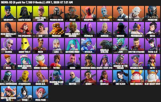 [PC/XBOX] | 53 skins | 600 V-bucks | OG STW | Warpaint | Darth Vader | Rose Team Leader | Mandalorian | Malik | Deadpool | The Origin | Midas | Snap | Full Access