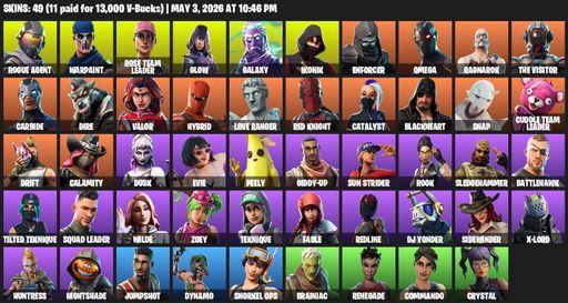 [PC/PSN/XBOX] | 49 skins | OG STW | IKONIK | Galaxy | Omega | Rogue Agent | Warpaint | Rose Team Leader | Glow | Enforcer | Ragnarok | The Visitor | Full Access