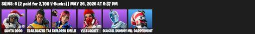 [PC/PSN/XBOX] | 6 skins | Santa Dogg | Trailblazer Tai | Explorer Emilie | Yulejacket | Glacial Dummy | Mr. Dappermint | Festive Cane | Stunt Chucks | Full Access