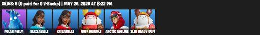 [PC/PSN] | 6 skins | Polar Peely | Blizzabelle | Krisabelle | Guff Gringle | Arctic Adeline | Sled Ready Guff | Snowplower | Holly Hatchets | Full Access