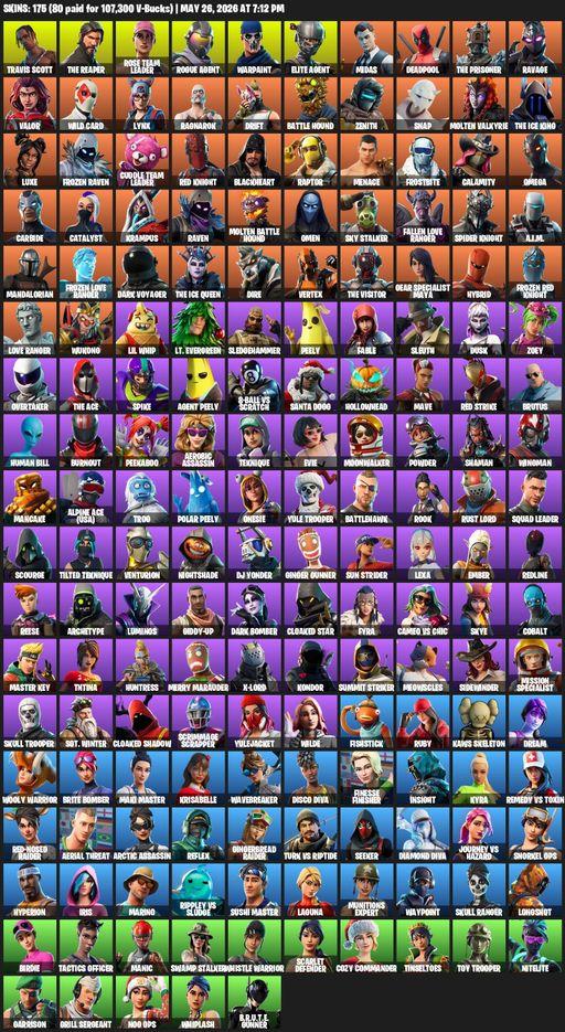 [PC/PSN] | 175 skins | Take The L | OG STW | Travis Scott | The Reaper | Elite Agent | Omega | Rose Team Leader | Rogue Agent | Warpaint | Midas | Full Access