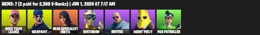 [PC/PSN/XBOX] | 7 skins | OG STW | Rose Team Leader | Warpaint | Gear Specialist Maya | Venturion | Brutus | Agent Peely | Par Patroller | Ol' Woody | Full Access