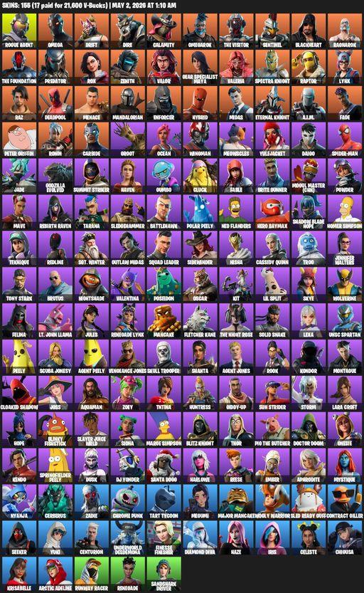 [PC/PSN/XBOX] | 155 skins | Leviathan Axe | Omega | Lara Croft | Rogue Agent | Drift | Dire | Calamity | Omegarok | The Visitor | Sentinel | Full Access