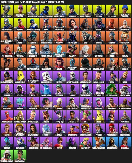 [PC/XBOX] | 112 skins | Take The L | OG STW | Royale Knight | The Reaper | Elite Agent | Blue Squire | Omega | Rose Team Leader | Rogue Agent | Full Access