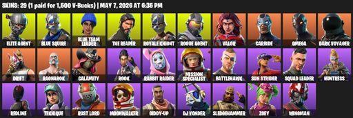 [PC/PSN/XBOX] | 29 skins | Take The L | Royale Knight | The Reaper | Elite Agent | Blue Squire | Omega | Blue Team Leader | Rogue Agent | Valor | Full Access