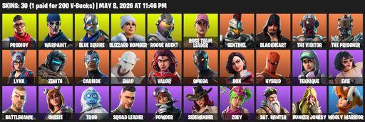 [PC/XBOX] | 30 skins | OG STW | Blue Squire | Omega | Prodigy | Warpaint | Blizzard Bomber | Rogue Agent | Rose Team Leader | Sentinel | Blackheart | Full Access
